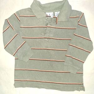 Kids Striped Shirt - Green and Orange